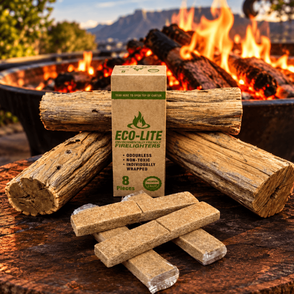 Individually wrapped natural eco-friendly firelighter packs made from natural wood pulp and wax