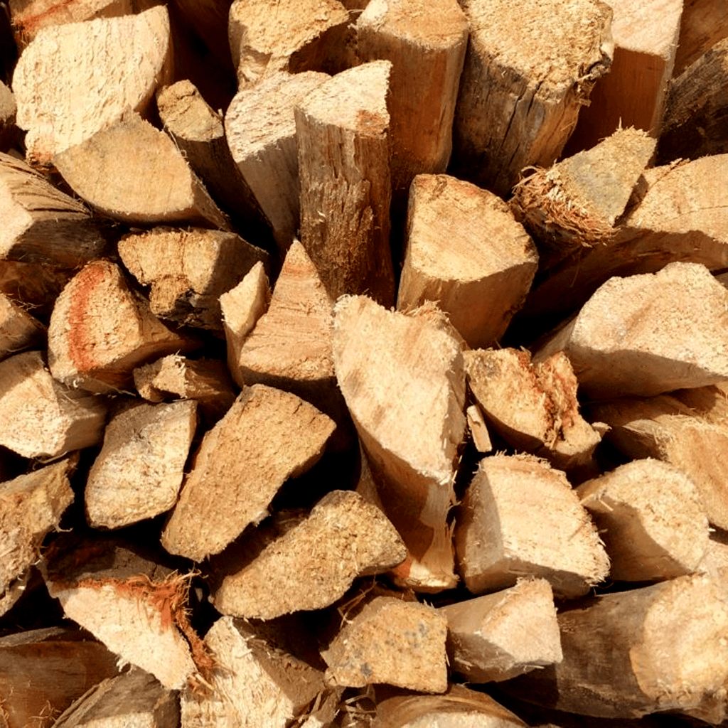 Close-up of freshly split Blue Gum, Port Jackson and Black Wattle kindling wood for Locally Chopped Firestarter Bags